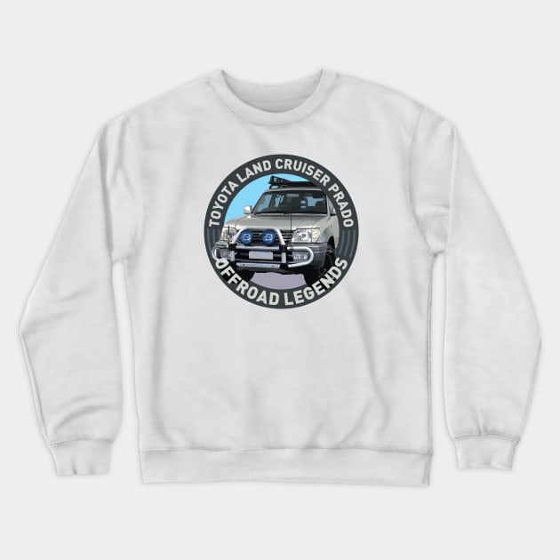 4x4 Offroad Legends: Toyota Land Cruiser Prado Crewneck Sweatshirt by OFFROAD-DESIGNS